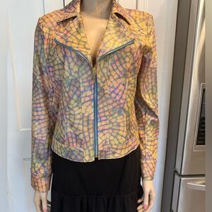 Insight Multicolor Faux Leather Jacket, Liquid Desert River